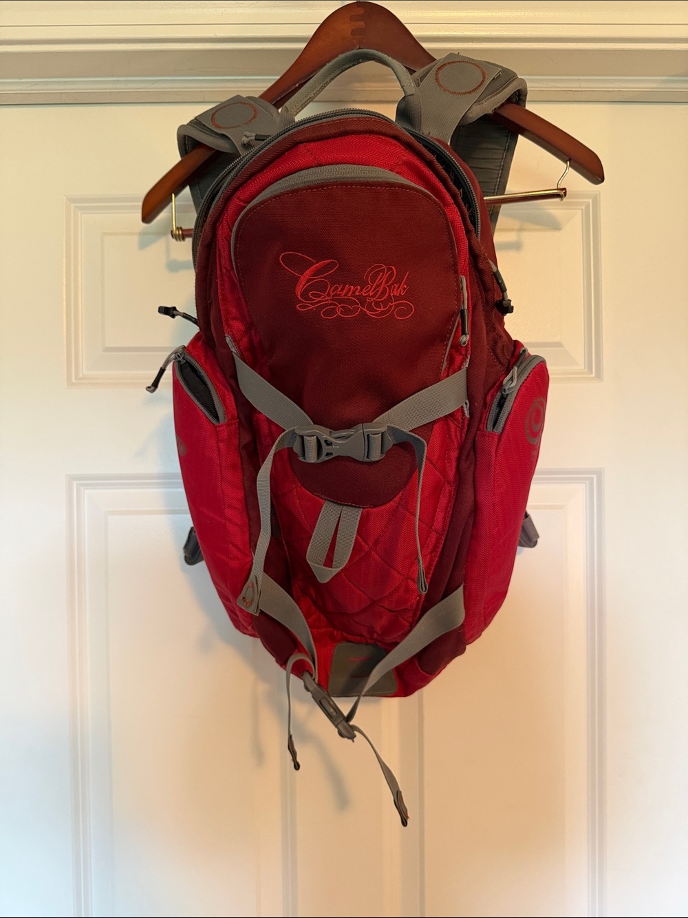 CamelBak Red and Gray Hydration Backpack with Multiple Pockets
